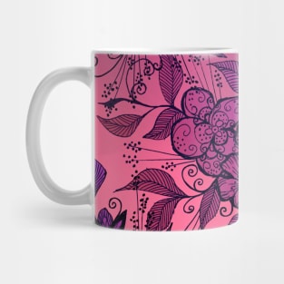 Pink and Purple Flowers Pattern Mug